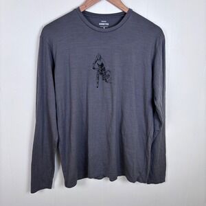 Bonnetier Merino Wool Long Sleeve‎ Mountain Bike Tee Shirt Mens Size M Gray